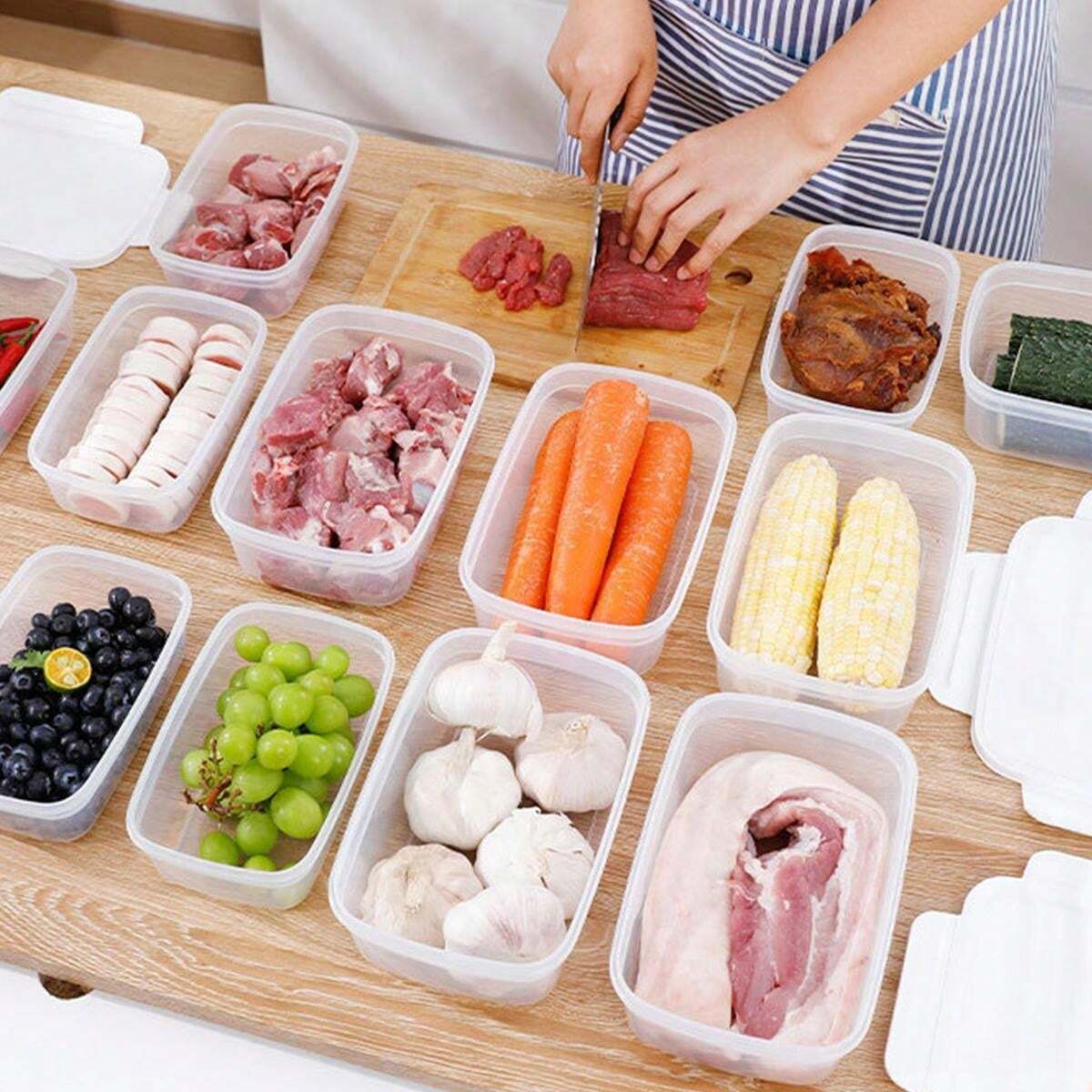 1 Set/5 Sets Rectangular Food Storage Containers, Microwave/Freezer