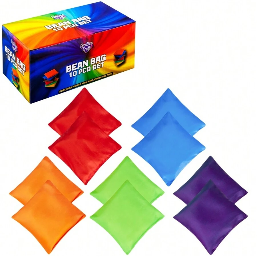 KreativeKraft Bean Bag Set Colourful Throwing Bags OutdoGames Pack Of 10 - Multicolor - View 1