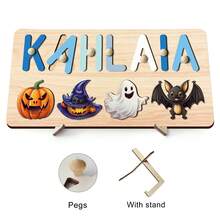 Halloween Puzzle,Wooden Alphabet Puzzle,Personalized Name Puzzle,Halloween Gifts,Baby Name Puzzle,Halloween Wooden Puzzles For Toddler,3D Alphabet Jigsaw Toy,Dustomized Wooden Puzzle Toy,Early Learning Toys For Baby Boy Or Baby Girl,Wooden Puzzle,Personalized Gifts,First 1st Brirthday Gifts,Birthday Gift,Anniversary Gift,Building BloDks Gift Set(With Pegs) - With Nails - View 10
