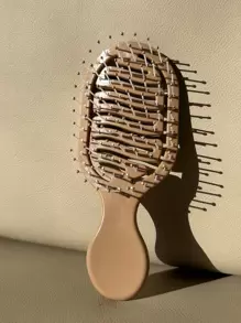 1 pieza Mini peine de diseño de riel, Cepillo de pelo hueco portátil y compacto, Peine de plástico para uso en húmedo y seco, Uso diario al aire libre y de viaje, Cepillo de pelo, Peine, Herramientas para el cabello, Productos y accesorios para el cabello para barbería, salón de belleza, artículos esenciales de viaje