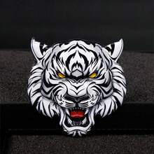 1pc 3D Metal Personalised Tiger Head Fridge Magnet, Wall, Window & Car Decor Sticker - Multicolor - View 5