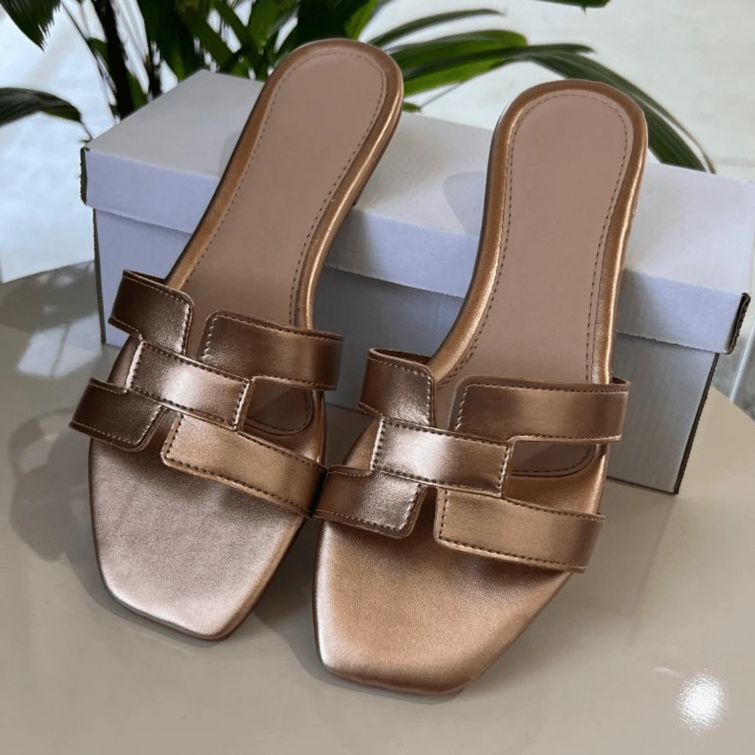 Women's Casual Flat Summer Sandals - Cobre - Xem 1