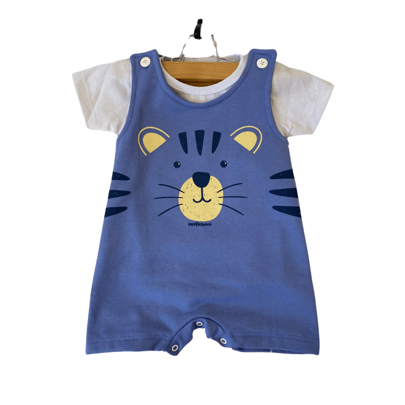 Jardineira de Verão com Camiseta para Bebê Menino