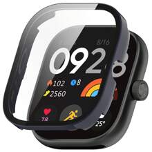 Capa de PC + Vidro Compatível com Xiaomi Redmi Watch 4, Película Anti-Arranhões de Vidro Temperado, Capa Protetora Amortecedora