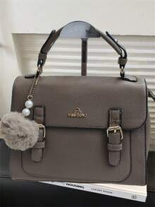 Stylish And Versatile Square Bag, Large Capacity Shoulder Crossbody Bag - 卡其色 - 查看 4