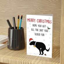 1 张，送给男女的粗鲁狗圣诞贺卡，送给爱狗人士的可爱狗圣诞礼物，送给狗的幽默圣诞贺卡，送给爸爸妈妈兄弟姐妹朋友的有趣狗圣诞礼物 - 均碼 - 查看 7