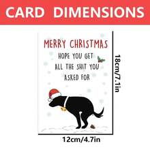 1 张，送给男女的粗鲁狗圣诞贺卡，送给爱狗人士的可爱狗圣诞礼物，送给狗的幽默圣诞贺卡，送给爸爸妈妈兄弟姐妹朋友的有趣狗圣诞礼物 - 均碼 - 查看 2