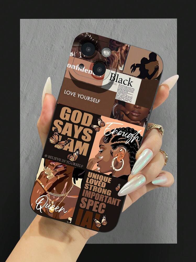 Étui de téléphone portable en silicone TPU antichoc avec motif de slogan, portrait de femme et papillon. Protection intégrale anti-chute en caoutchouc souple compatible avec iPhone 11/12/13/14/15/15pro/15 Plus/15 Promax/7plus/8plus/X/Xs Max/Xr/11pro/12pro/13pro/14pro/12mini/13mini/11promax/12promax/13promax/14promax/14plus/6/6s/6plus/7/8/Se&Galaxy/A54/A14/A12/A13/A15/A32/A33/A24/A52S/S20/S21/S22/S23/S24/S23Plus/S24ultra. Étanche et résistant aux rayures, cadeau de printemps pour fête. - Multicolore - Voir 2