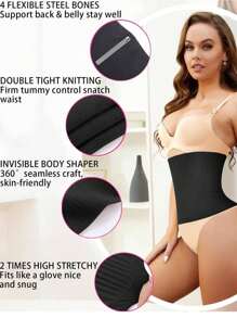 Nebility 2 In 1 Postpartum Recovery Belt,Body Wraps Works For Tighten Loose Skin - 黑色 - 查看 3