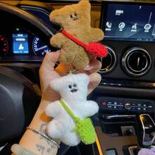 1pc Plush Teddy Bear Keychain, Backpack Pendant Doll Plush Keyring Accessory - Bear - View 5