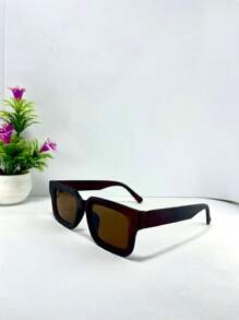Retro Vintage Small Square Rectangle 90s Y2K For Women Aesthetic - màu nâu - Xem 2