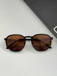 Unisex 2 In 1 Clip-On Hexagonal Glasses Frame Polarized Lens - 淺灰色 - 查看 2
