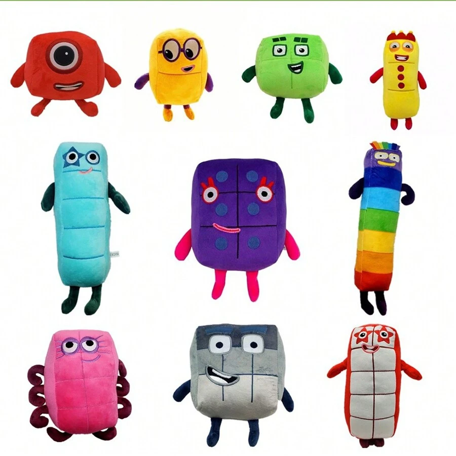 1 件全新 Numberblocks 数字积木毛绒玩偶，颜色随机，根据实际产品发货
