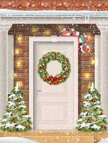 1 pieza, Cartel en esquina de puerta con muñeco de nieve y gorro de Papá Noel, decoración de marco de madera para esquina, cartel de puerta, escultura de pared de madera para sala de estar, dormitorio, oficina, interior y exterior, decoración de puerta de casa, regalo, decoración del hogar, decoración de habitación, decoración de pared