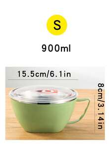 1pc Stainless Steel Insulated Noodle Bowl, Heatproof - Multicolor - View 16