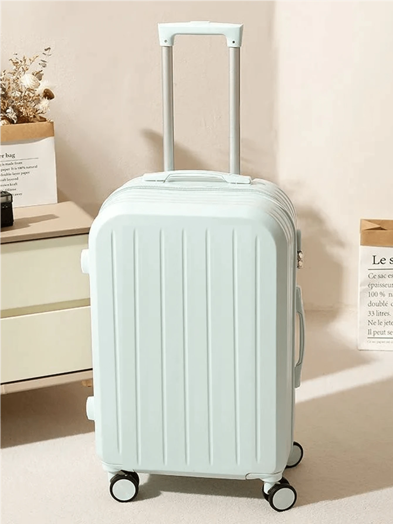 新鮮風格多功能粉色行李箱,配有密碼鎖和萬向輪,高容量行李手推車袋,適用於旅行、男女士,帶有usb充電端口,旅行、學校、度假、蜜月、留學、學生適用