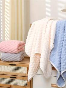 1 件装条纹大浴巾干发帽吸水速干沐浴毛巾超柔软亲肤沐浴巾适用于家庭浴室理想浴室用品 - 彩色 - 查看 7