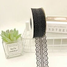 1PC 22M Lace Trim Ribbon Cream White 1.2 Inch Wide Vintage Pattern Roll Ribbons 25 Yards For Gift Wrapping Valentine's Day Floral DIY Crafts Sewing Bridal Wedding Birthday Party Decorations,Christmas