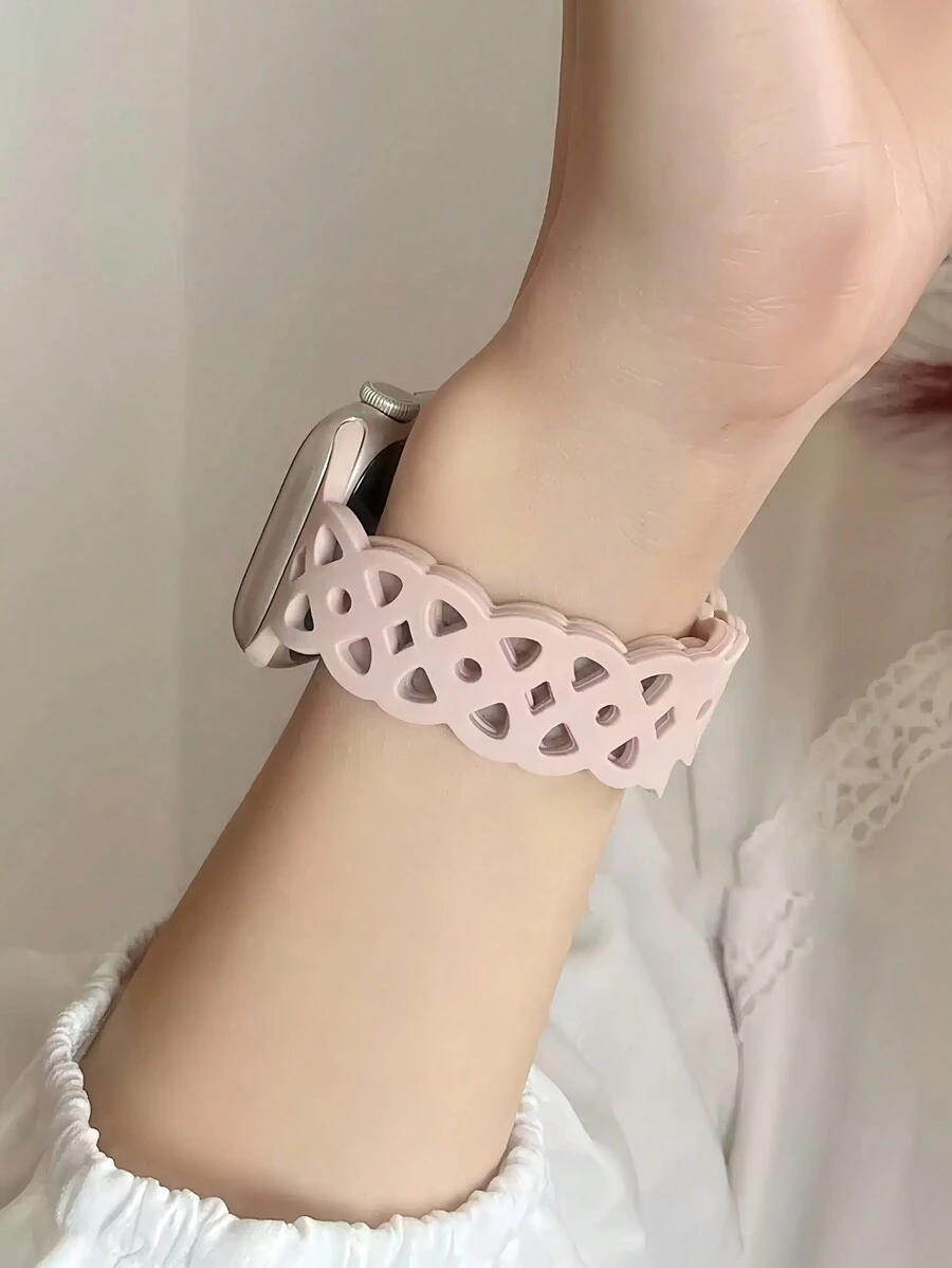 1 dây đeo đồng hồ silicon rỗng dành cho nữ, tương thích với Apple Watch đường kính 40mm, 38mm, 42mm, 41mm, 44mm, 46mm, 45mm, 49mm, dây đeo thay thế đồng hồ thông minh thời trang, phù hợp với các dòng Ultra, SE2, SE, 11, 10, 9, 8, 7, 6, 5, 4, 3, 2, 1 và các mẫu khác, phụ kiện đồng hồ.