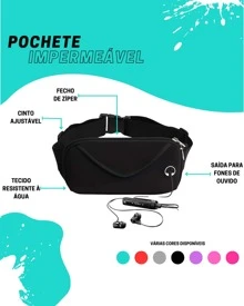 Pochete Corrida Esportiva Impermeável Porta Celular Fitness Masculina Feminina Doleira - Rosa chiclete - Visão 2