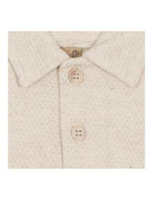 Basic Knitted Baby Bodysuit - Unisex Size S To L - Màu be - Xem 3
