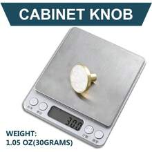 Juego de 1 pieza de tiradores dorados adecuados para los cajones de la cómoda, tiradores de cómoda de latón, tiradores circulares de gabinete adecuados para gabinetes de cocina, puertas de gabinete, accesorios decorativos de muebles, diámetro de 1-1/4 pulgadas, blanco