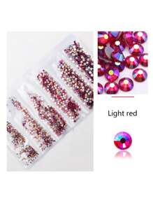 1728 Pcs Flat Back Crystal Glass Nail Art Rhinestones. 4#-12# 6 Sizes Mix DIY Decorations For Nails, Clothes, Bags, Hair Accessories, Cars, Beddings, Pendants, Etc. Suitable For Teenage Girls, Women Nail Art, Eye Makeup, Face Stickers, Jewelry Decoration Flat Back Rhinestones. 6 Bags Of Crystal Glass Flat Back Rhinestones. Nail Charms Nail Gems Nail Supplies