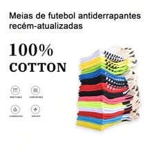 Meias de futebol masculinas com aderência absorção de suor sola de toalha cano médio para treino profissional e antideslizantes Enviar imediatamente