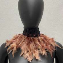 1 Stück Federkragen Natürliche Feder Halskette Gothic Halsband für Steampunk Party Kostüm Karneval Cosplay Fantasy Events Halloween Valentinstag