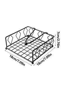 1 pieza Portanacas de metal con strass, organizador vertical de servilletas para cafetería y restaurante, suministros de cocina, accesorio decorativo, artículos para el hogar, mesa, decoración del hogar, organización y almacenamiento, decoración de habitación, accesorios de cocina, herramientas de cocina, organizador de cocina, viaje, festival, soporte para caja de pañuelos, portanacas, reunión familiar, decoración de mesa de cocina y comedor para el hogar, accesorios decorativos del hogar, caja decorativa, regalo de boda para mujer, artículo esencial para viajes de verano y festivales