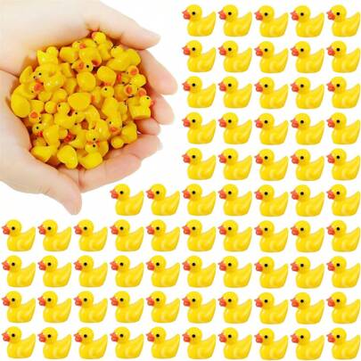 10/50/100 Con Vịt Nhựa Mini Số Lượng Lớn Bộ Vịt Nhỏ Cho Tượng Động Vật Thu Nhỏ Trang Trí Sân Vườn Nhà Búp Bê Trang Trí Bánh Phụ Kiện Trang Trí Vườn Cổ Tích