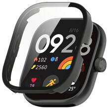 Capa de PC + Vidro Compatível com Xiaomi Redmi Watch 4, Película Anti-Arranhões de Vidro Temperado, Capa Protetora Amortecedora