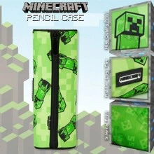 Minecraft Gamer School Pencil Case Round Video Games Design Compact - Verde - Ver 2