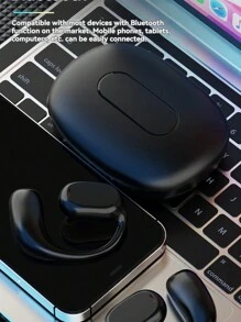 Auriculares inalámbricos tipo circumaural con Bluetooth de conducción ósea, incapaces de penetrar en el oído durante deportes, incapaces de desprenderse, auriculares Bluetooth 5.3 de alta calidad de sonido, batería ultra larga, pantalla digital LED y duración de la batería - Multicolor - Ver 9