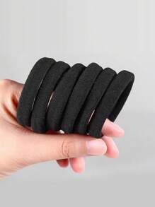 100 piezas de ligas para el cabello negras sin costuras para mujeres, ligas elásticas estiradas, coleteros de pelo, bandas de goma