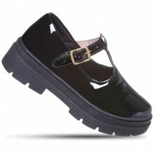 My ToT Women's Children's Youth Low Heel Tractor Sole Classic Doll Style Social Shoes - màu đen - Xem 3