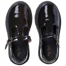 My ToT Women's Children's Youth Low Heel Tractor Sole Classic Doll Style Social Shoes - màu đen - Xem 4