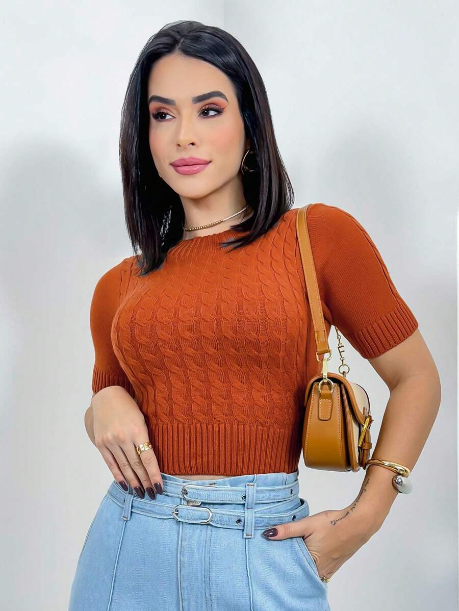 Swisz Women Blouses - 亮橙色 - 查看 1