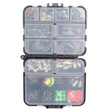 183pcs Portable Fishing Lure Accessories Kit, Including Glow In The Dark Space Beans, Swivel Rings, And More - Black - View 3