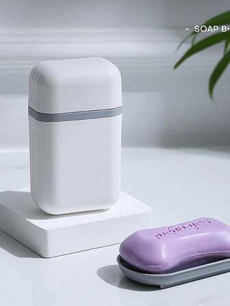 1 件便携式旅行香皂盒，带盖美学香皂盒，迷你密封排水香皂盒，卫生用品浴室装饰秋季装饰返校