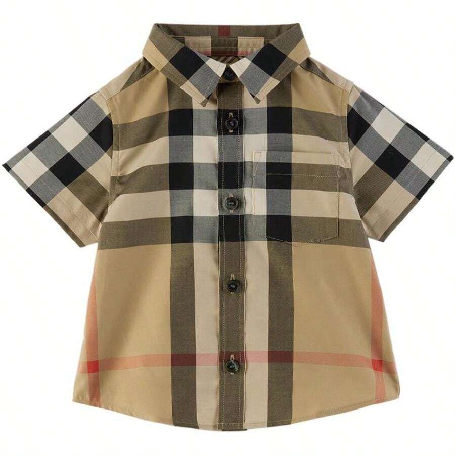 Burberry Camisa de cuadros beige para bebé - por defecto - Ver 1