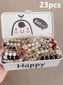 13/23/53 Stück Super Wert Zufallsstil Damen Kleidung Accessoire Set, bestehend aus Taillenpins, Clips, Einstellschnallen, Broschen, Sag-Verhinderungs-Knöpfe (ohne Box)