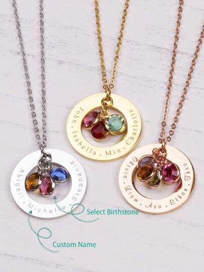 Collar de piedra de nacimiento personalizada, para mamá de 1 a 4 piedras del mes de cumpleaños People y de la gente, joyería familiar personalizada para mujeres, cumpleaños personalizado, regalo del Día de las Madres, esposa, novia, Silver plata, estilo dorado, moda de moda caída, con estilo, sencillo, casual, dinero antiguo, colorido, personalizado para madres, personalizados, regalos ideales únicos para su novia y mamá, amiga, hija, pareja, novio, aniversarios para el Día del Padre, Día Internacional de San Valentín, graduación, boda, Halloween, Sandía, Navidad, Año Nuevo, vacaciones, bodas, viajes, fiesta, ferias de graduación