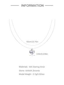 1PC 925 Sterling Silver Luxurious Transparent Invisible Chain Necklace Women Short Necklace Pendant With Shiny Diamond For Wear On Various Occasions Such As Wedding Bridesmaid Dress And Bridal Wear Accessories