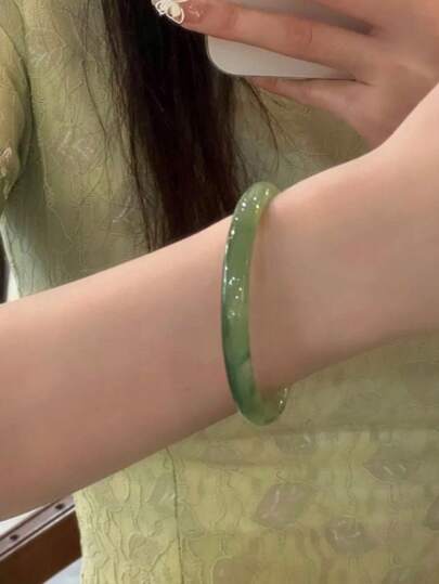 قطعة زجاجية أساور عتيقة أنيقة بأسلوب بسيط، مناسبة للنساء للاستخدام اليومي، الحفلات، التصوير، هدية للعائلة والأصدقاء (قد تكون هناك بعض الاختلافات البسيطة في الألوان الفردية)