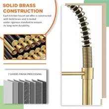 Brushed Gold High Arc Spring Kitchen Faucet With Pull Down Sprayer,Commercial Rv Single Lever Kitchen Sink Faucet,3 Function Single Handle Laundry Faucet,Brushed Gold Single Hole Brushed Gold/Brushed Nickel/Black - Brushed Gold - View 6