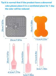 1 件方形宠物舔垫，防滑硅胶慢食垫，适用于狗和猫，宠物用品 - 彩色 - 查看 4