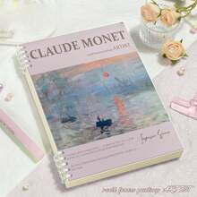1 quyển sổ tay/nhật ký khổ A5/B5, giấy dày cao cấp, hoàn hảo cho trường học, văn phòng và gia đình, tranh Monet - màu sắc hỗn hợp - Xem 15