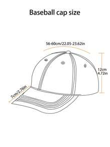 2pcs Solid Baseball Cap - Black and White - View 5