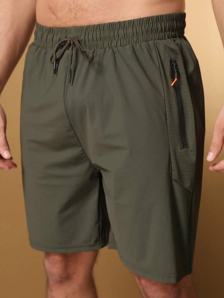 Men's Quick Dry Ice Silk Gym Shorts - xanh quân đội - Xem 1